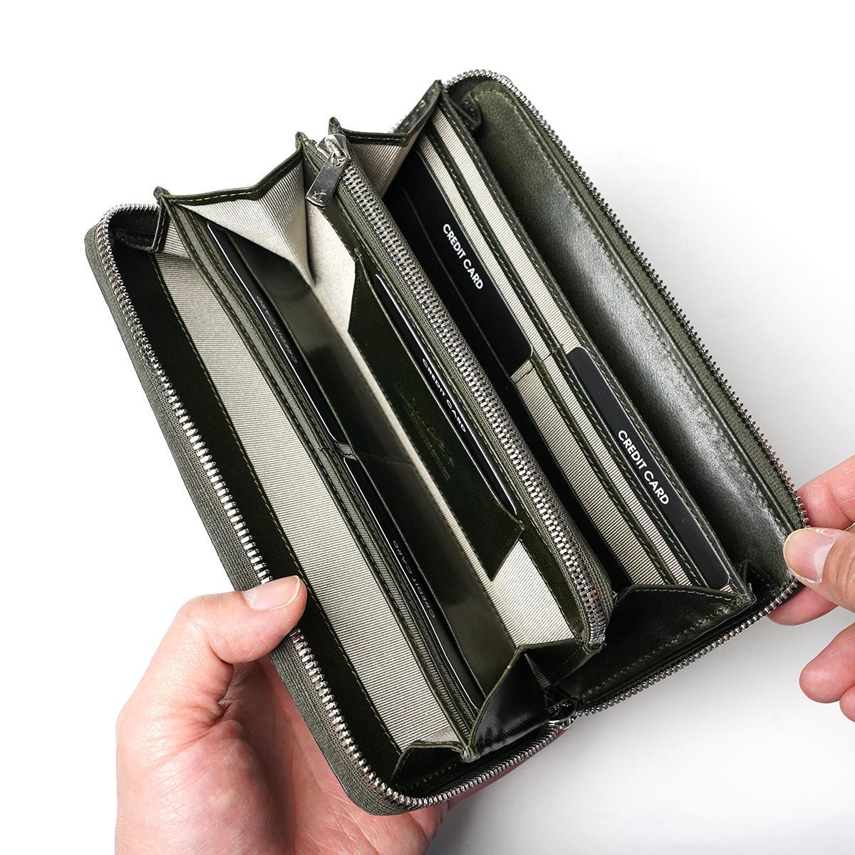 WAXED ELK Leather ラウンドファスナー 長財布