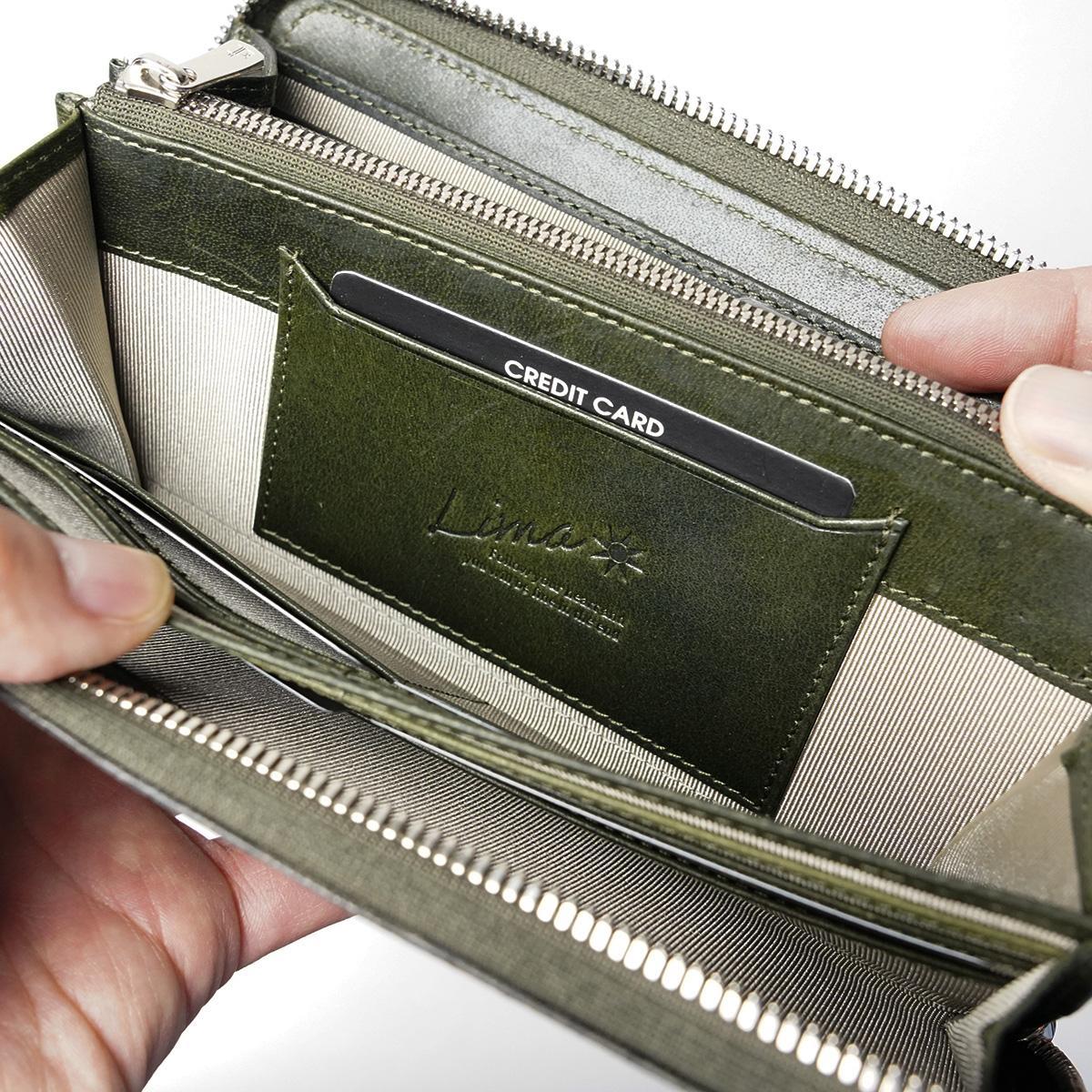 WAXED ELK Leather ラウンドファスナー 長財布