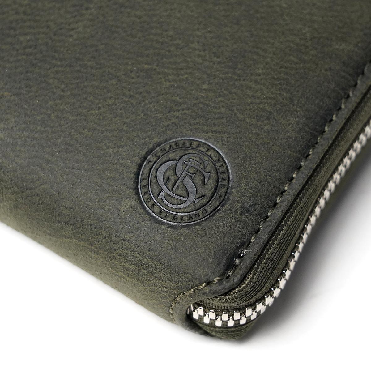 WAXED ELK Leather ラウンドファスナー 長財布