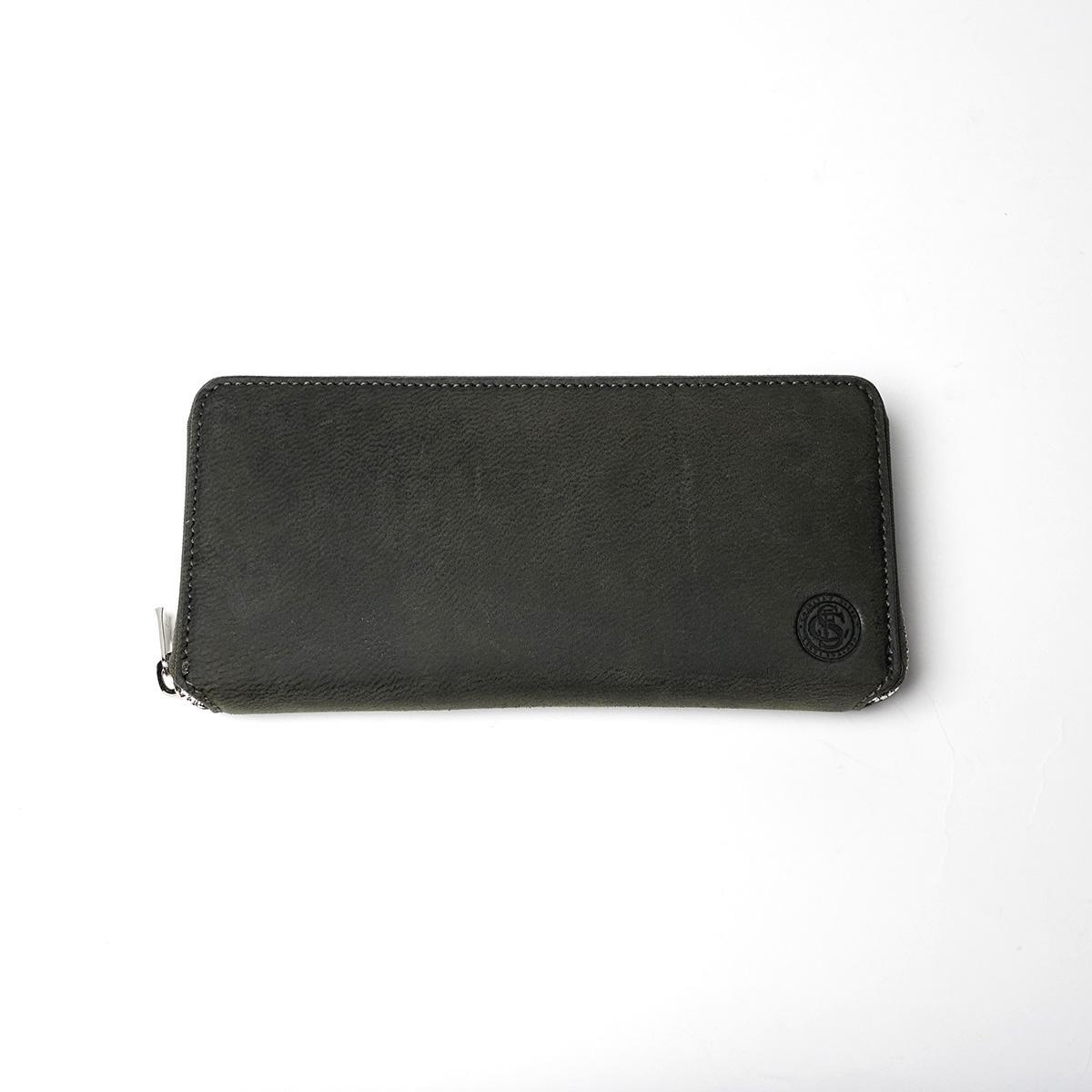 WAXED ELK Leather ラウンドファスナー 長財布