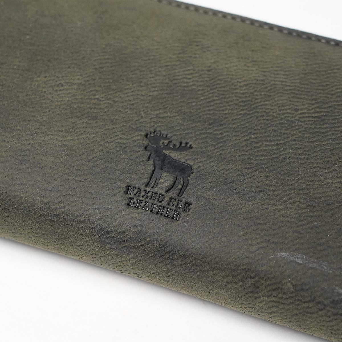 WAXED ELK Leather ラウンドファスナー 長財布