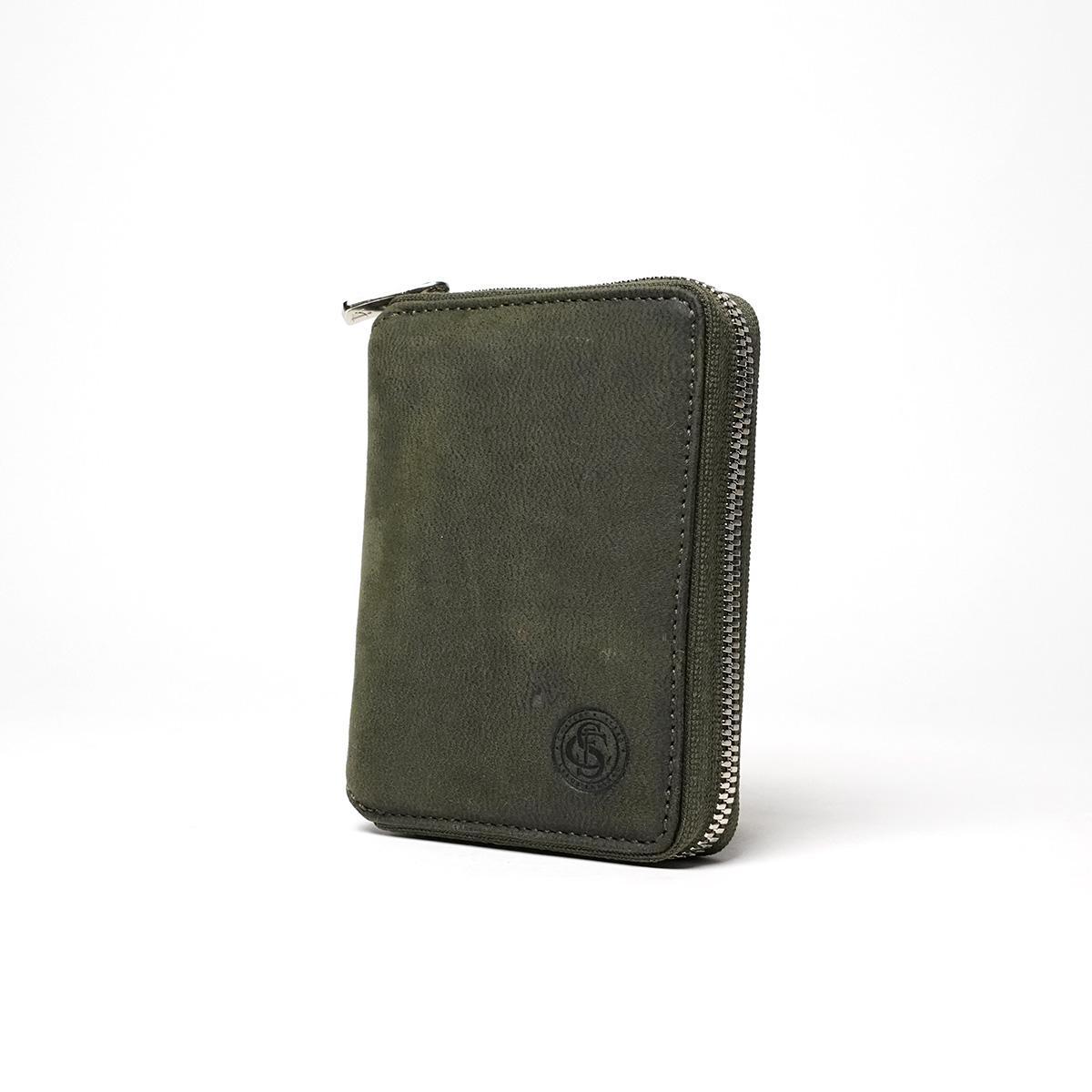 WAXED ELK Leather ラウンドファスナー ミドルウォレット