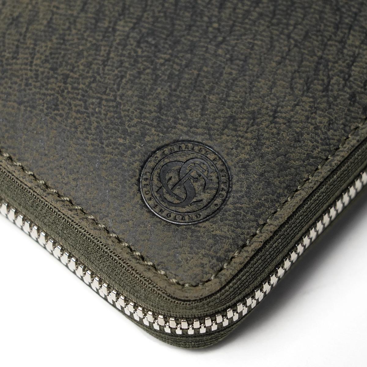 WAXED ELK Leather L字ファスナー ミドルウォレット