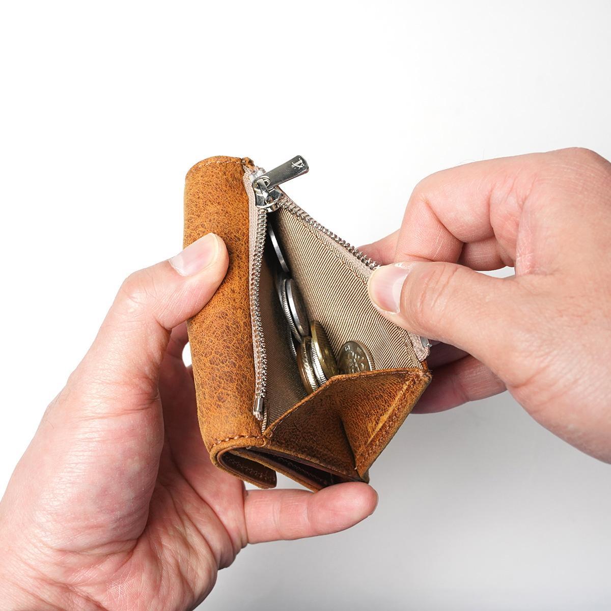 WAXED ELK Leather 三つ折り財布