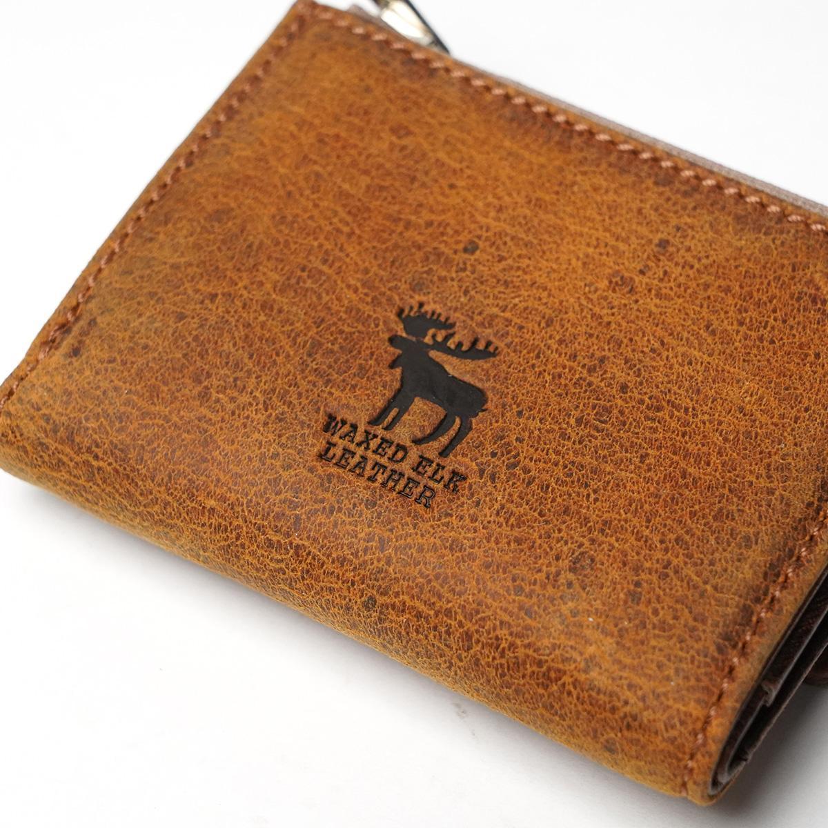 WAXED ELK Leather 三つ折り財布