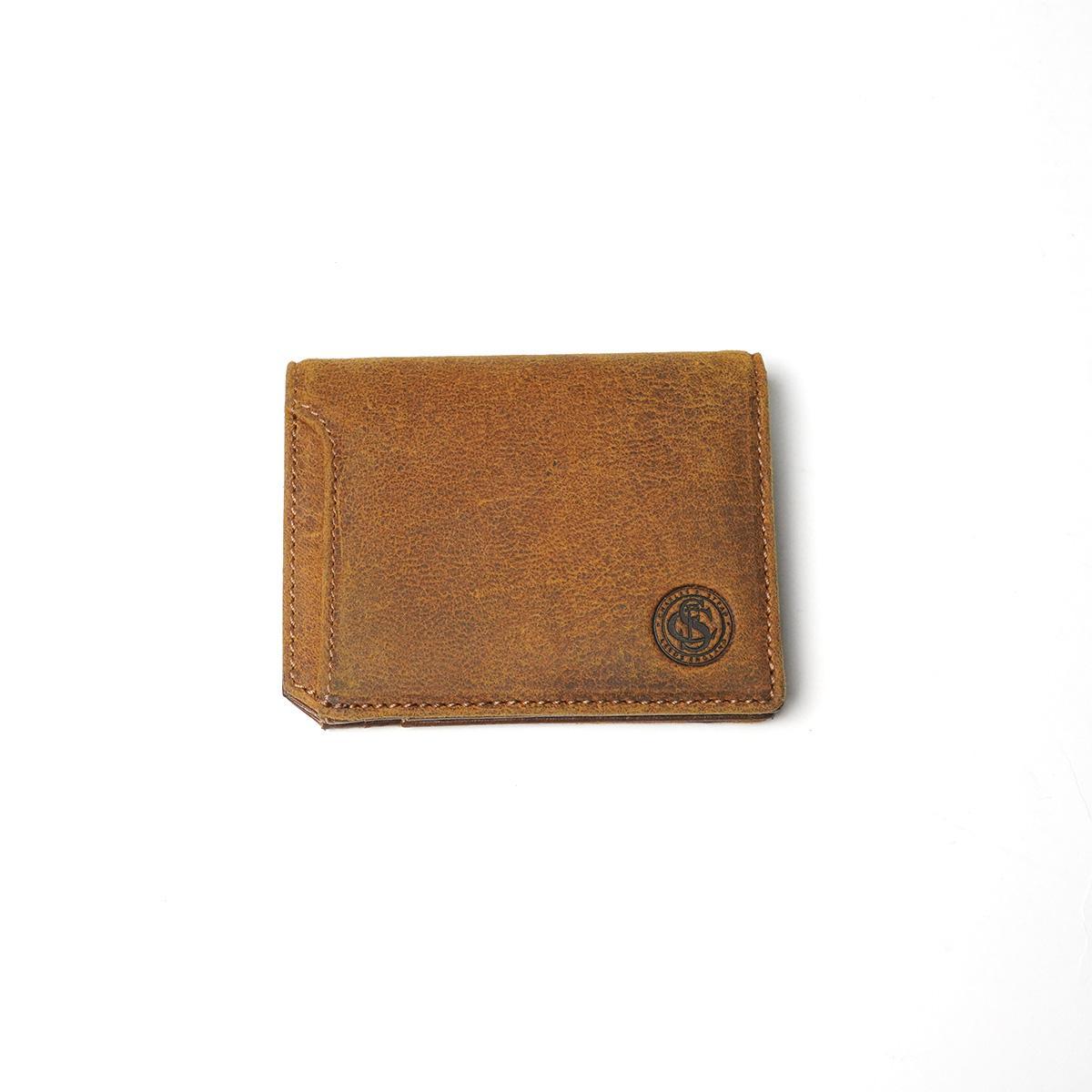 WAXED ELK Leather コンパクト 二つ折り札入れ