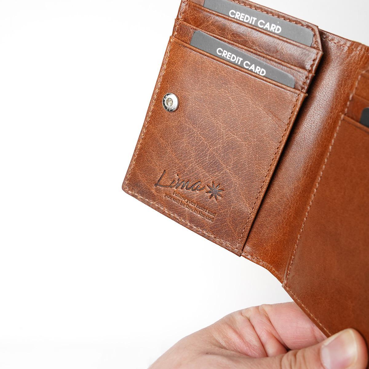 WAXED ELK Leather コンパクト 二つ折り札入れ