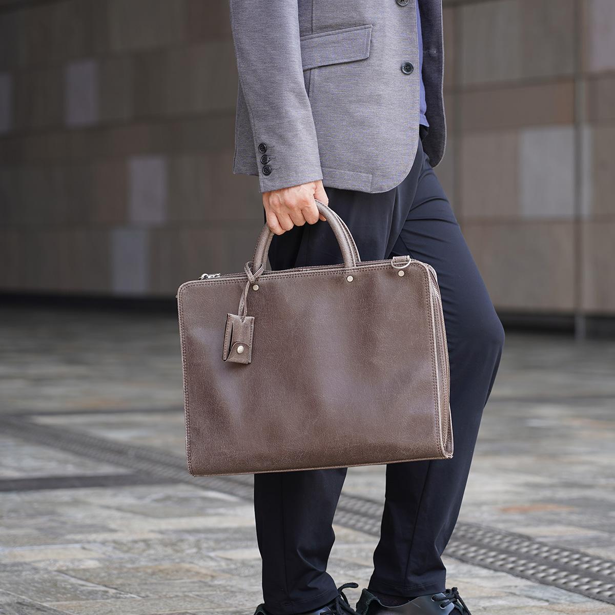 白化合皮 ビジネスブリーフ(M)【送料無料】