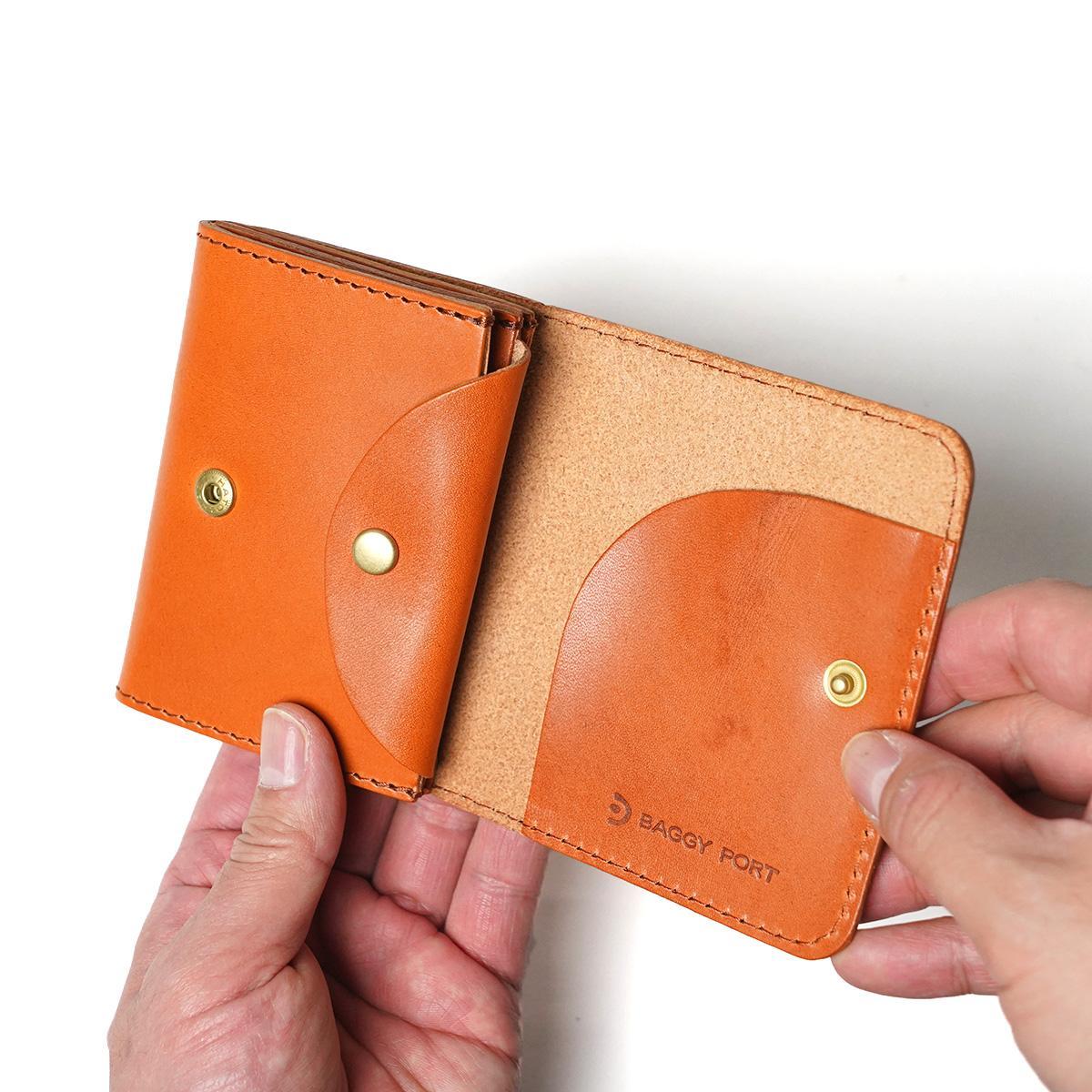 栃木レザー 二つ折りミニ財布