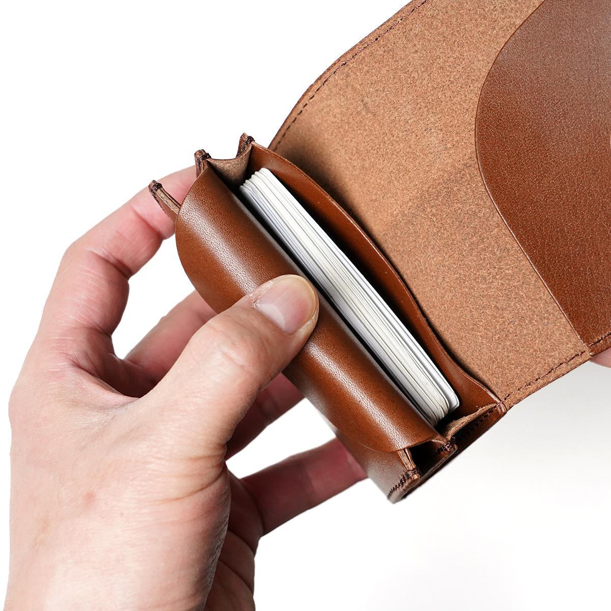 栃木レザー 二つ折りミニ財布