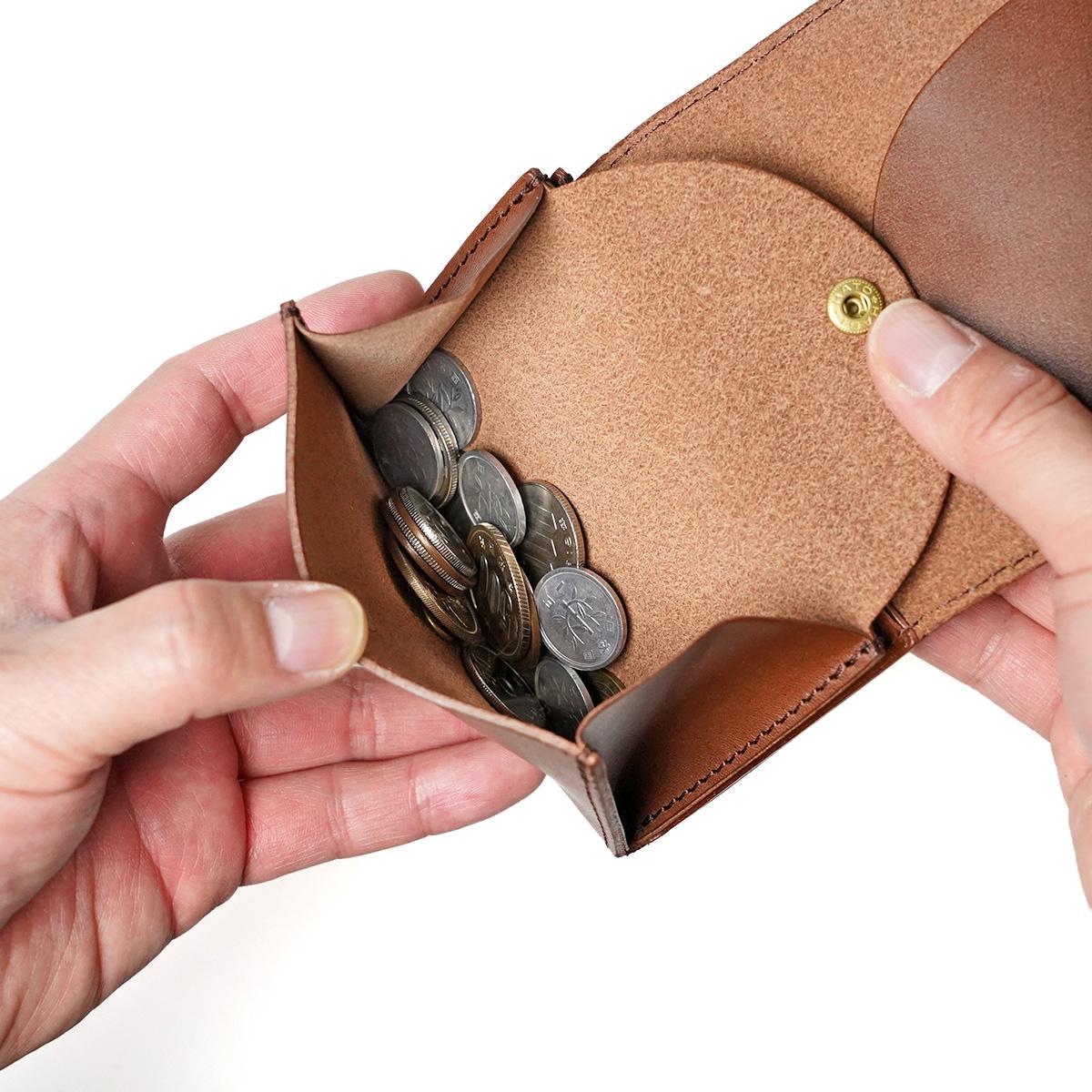 栃木レザー 二つ折りミニ財布