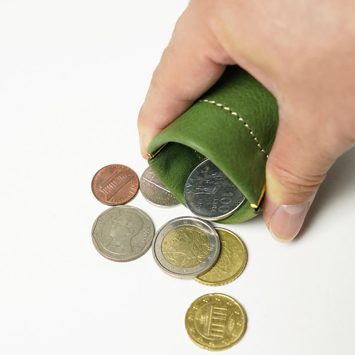 オイルシュリンクソフトレザー 板バネ小銭入れ