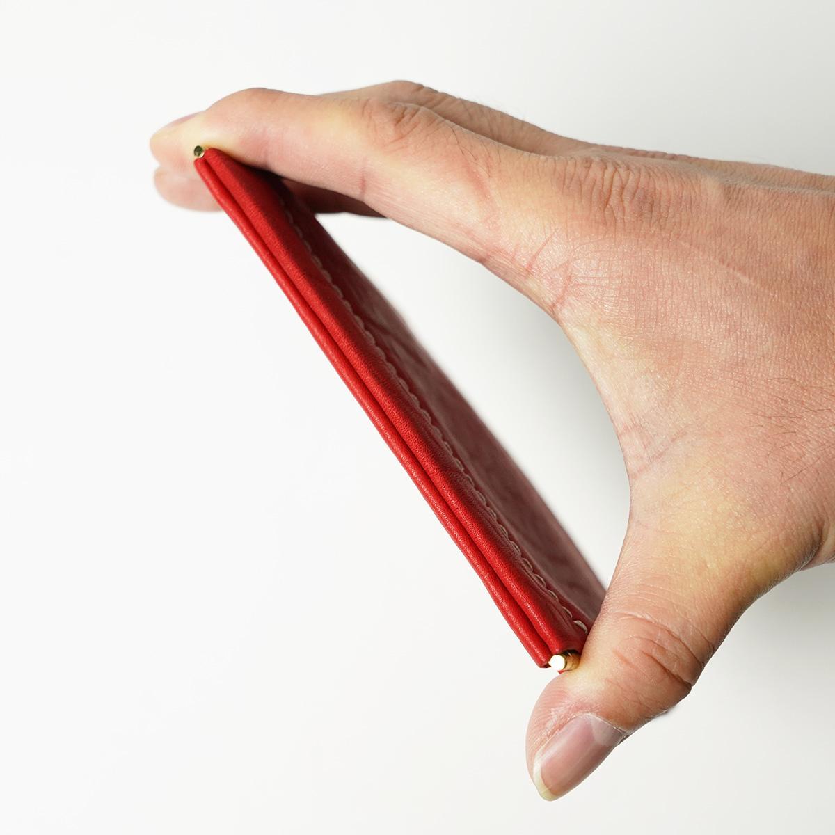 オイルシュリンクソフトレザー 板バネ小物入れ