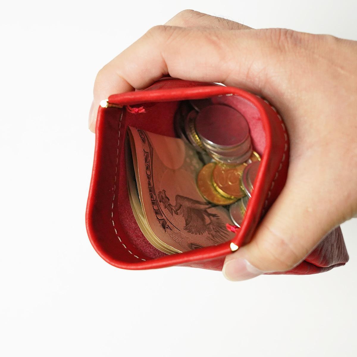 オイルシュリンクソフトレザー 板バネ小物入れ