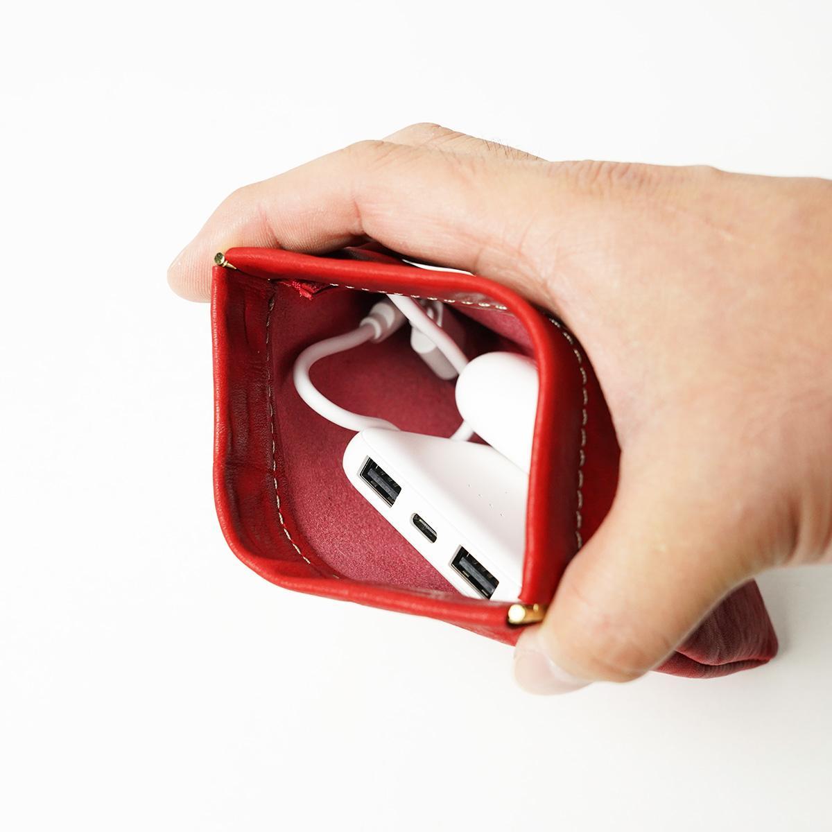 オイルシュリンクソフトレザー 板バネ小物入れ