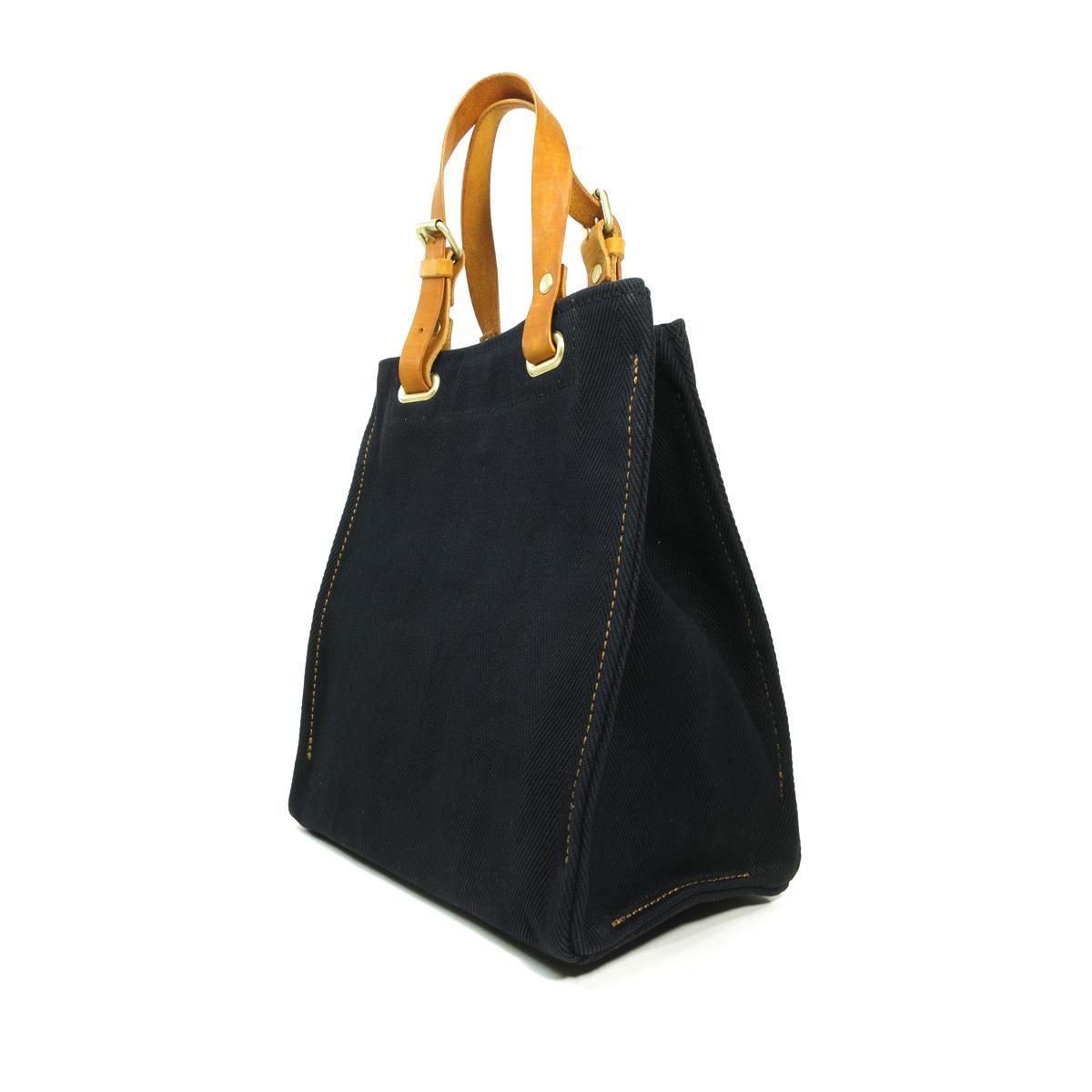 ヘリンボン20oz + カラーヌメ　トートバッグ B5size