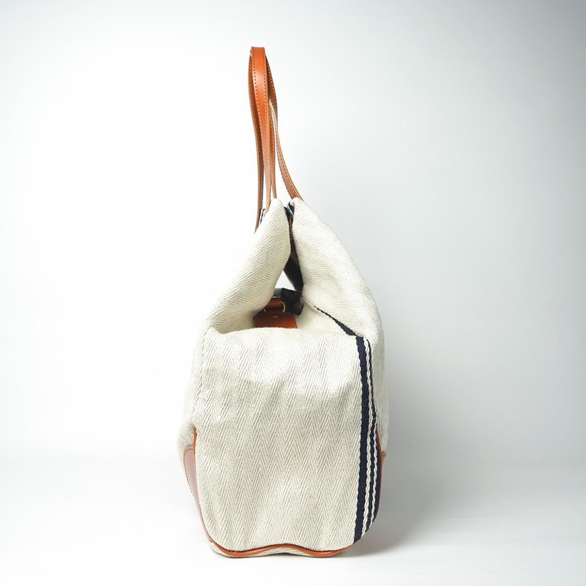 レーヨンリネンヘリンボーントートバッグ