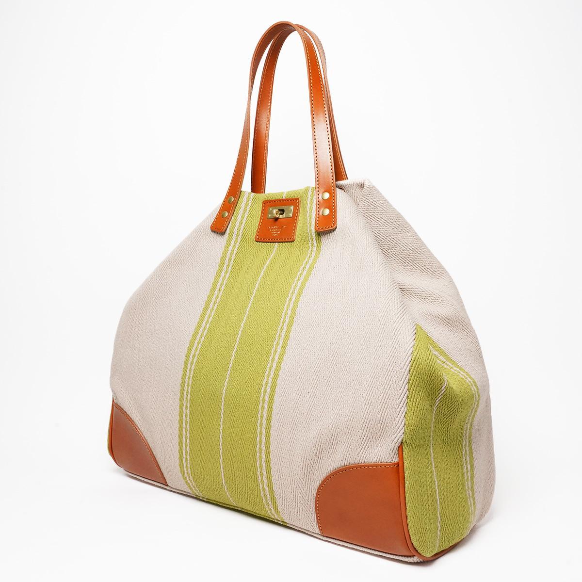 レーヨンリネンヘリンボーントートバッグ