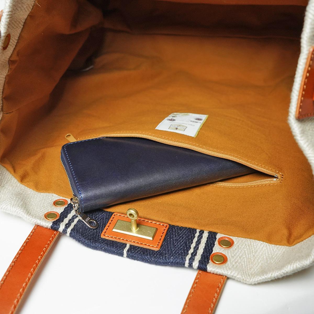 レーヨンリネンヘリンボーントートバッグ