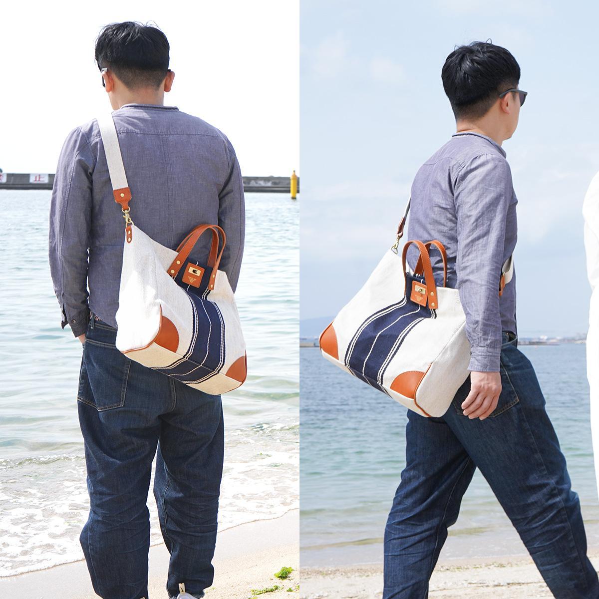 レーヨンリネンヘリンボーン トート＆ショルダーバッグ