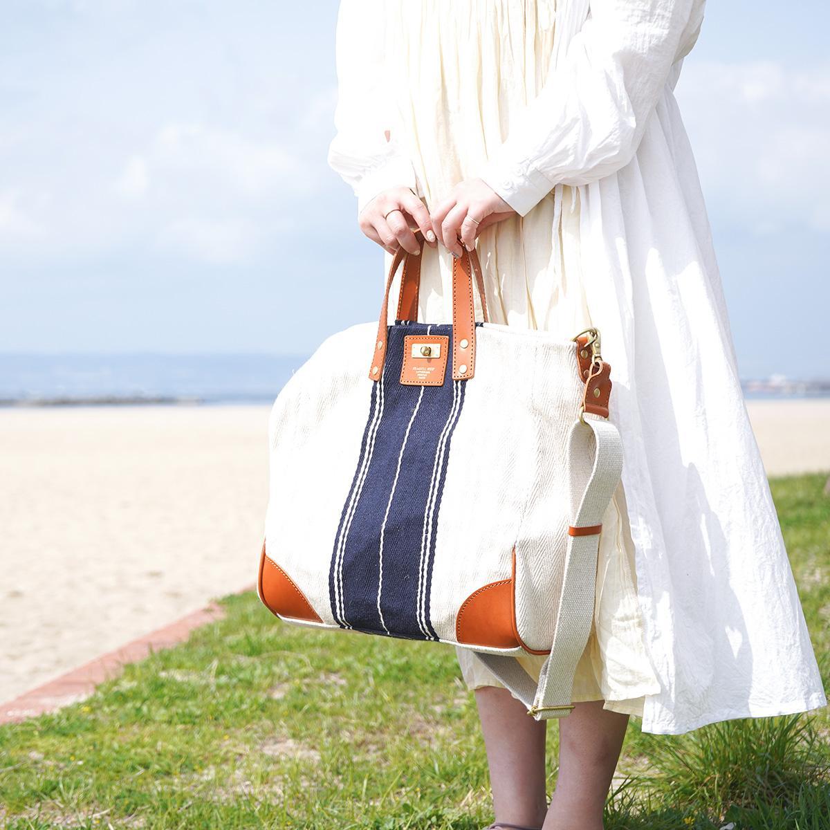 レーヨンリネンヘリンボーン トート＆ショルダーバッグ