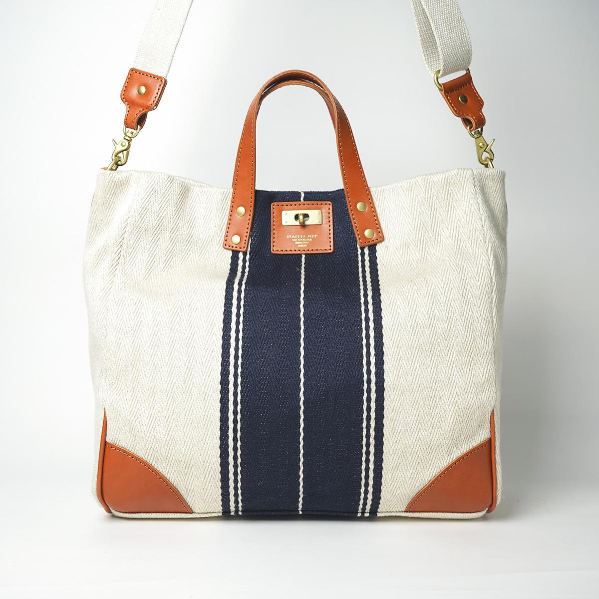 レーヨンリネンヘリンボーン トート＆ショルダーバッグ