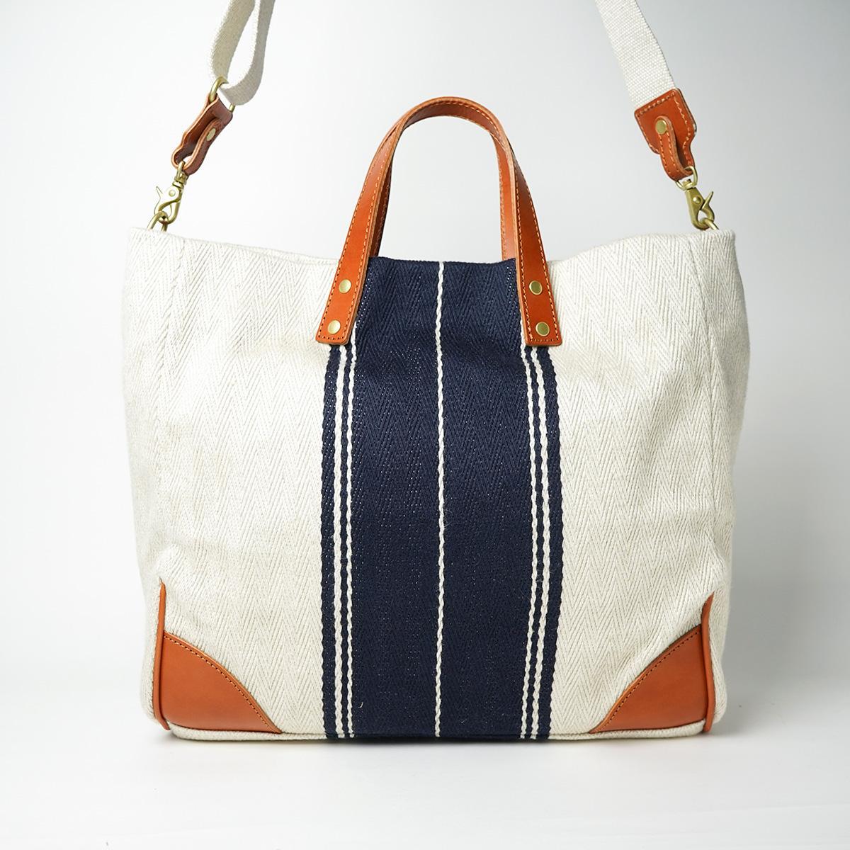 レーヨンリネンヘリンボーン トート＆ショルダーバッグ