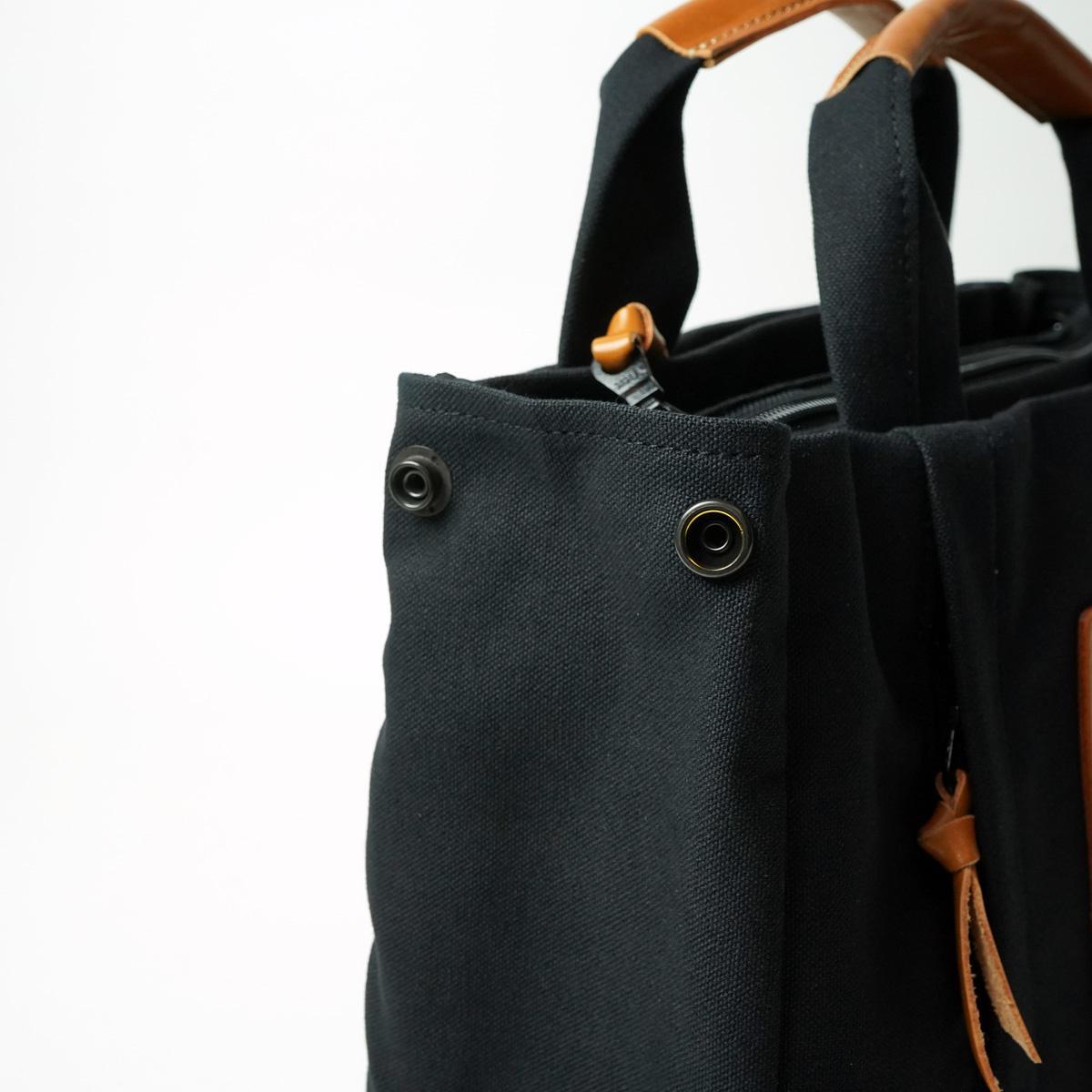 BLACK帆布　3層ミニトートバッグ