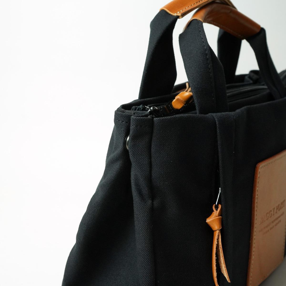 BLACK帆布　3層ミニトートバッグ