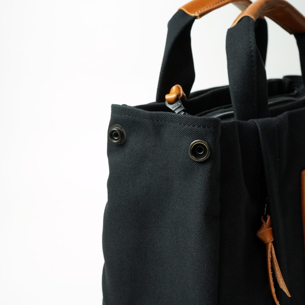 BLACK帆布　3層ミニトートバッグ