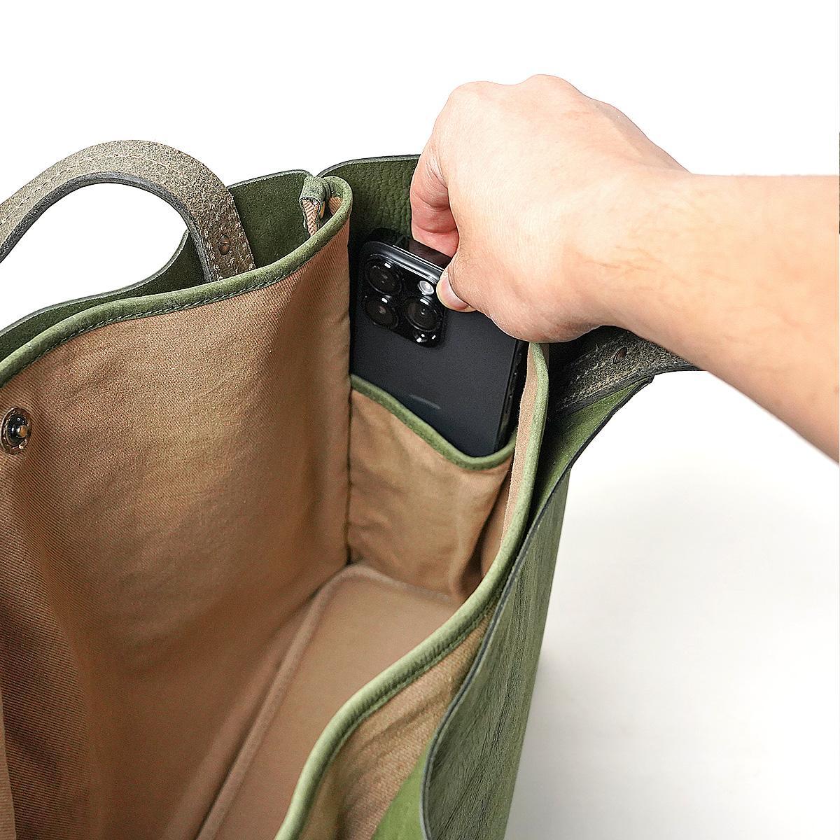 クードゥーレザー トートバッグ Lサイズ