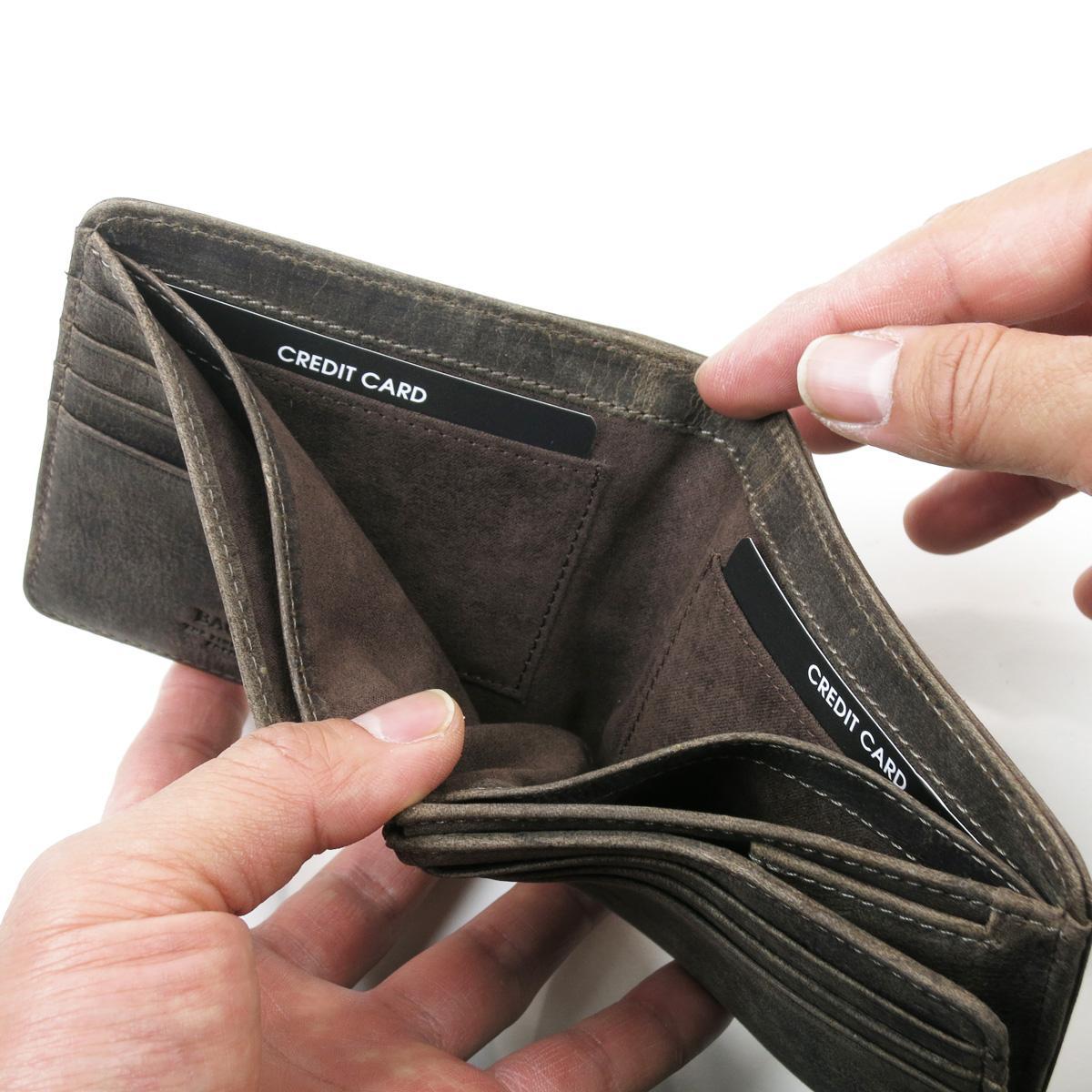 クーズーレザー　折り札入れ