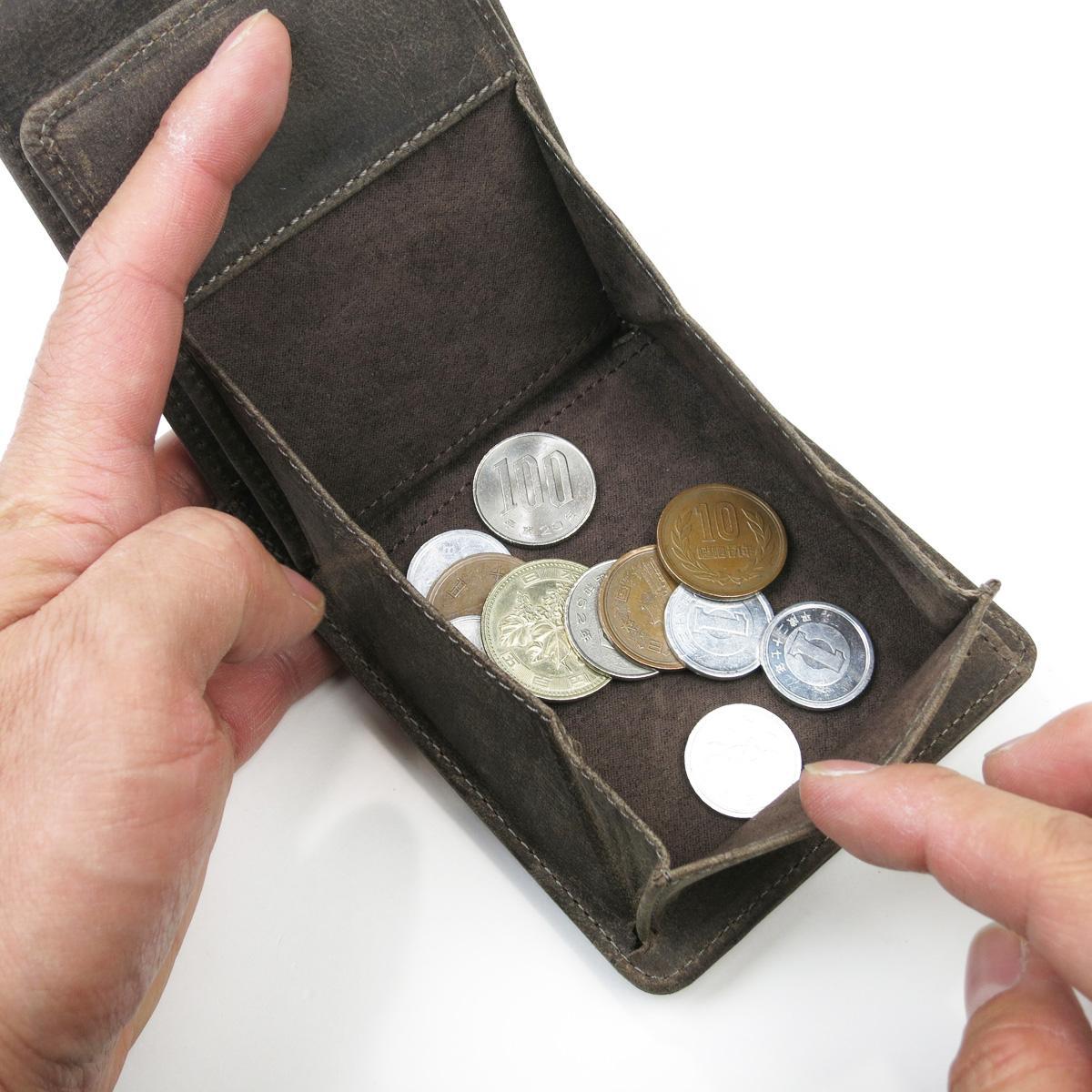 クーズーレザー　折り札入れ