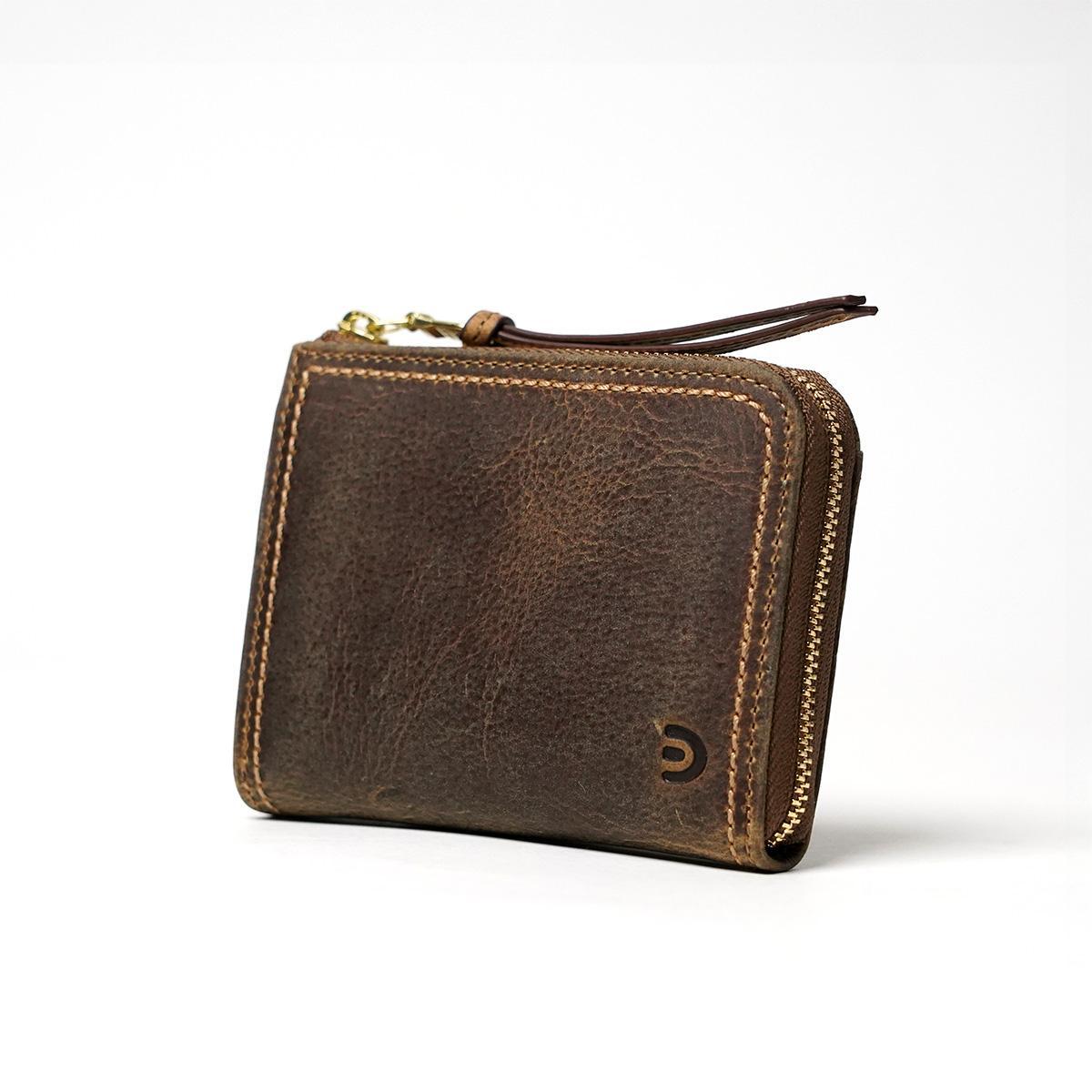 クードゥーレザー　L字ファスナー コンパクトウォレット