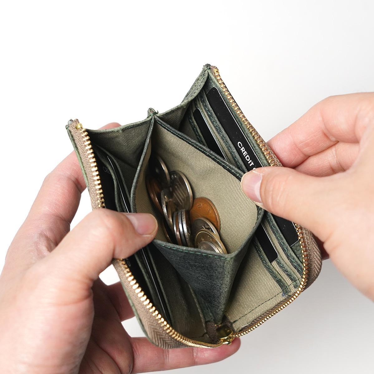 クードゥーレザー　L字ファスナー コンパクトウォレット