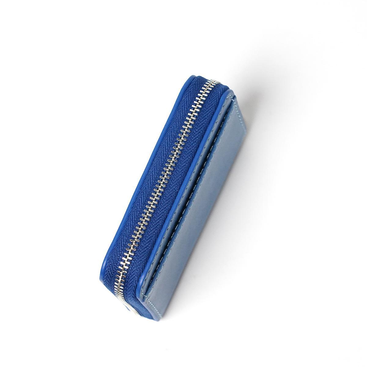 藍染レザー ラウンドファスナー小銭入れ