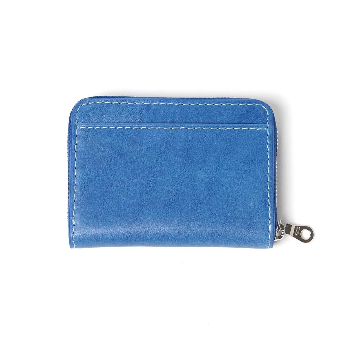 藍染レザー ラウンドファスナー小銭入れ