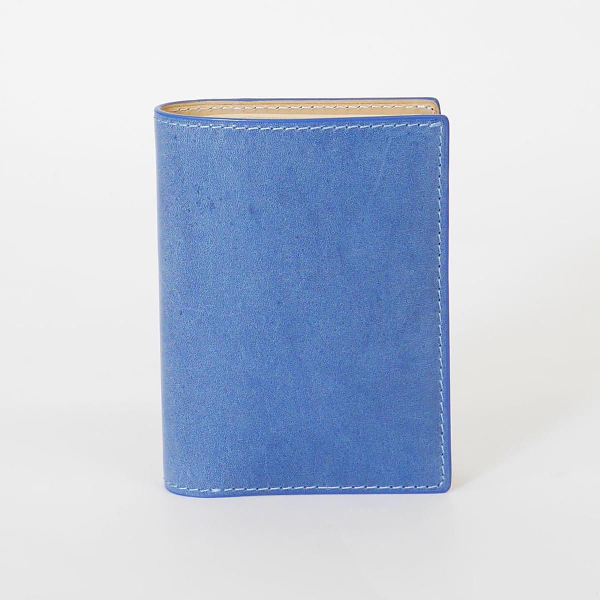 藍染めレザー ハーフ財布