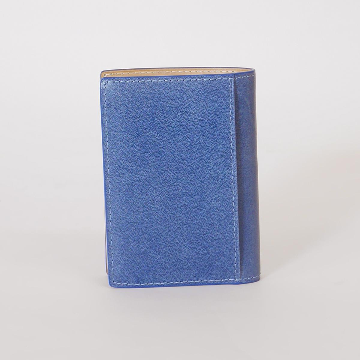藍染めレザー ハーフ財布