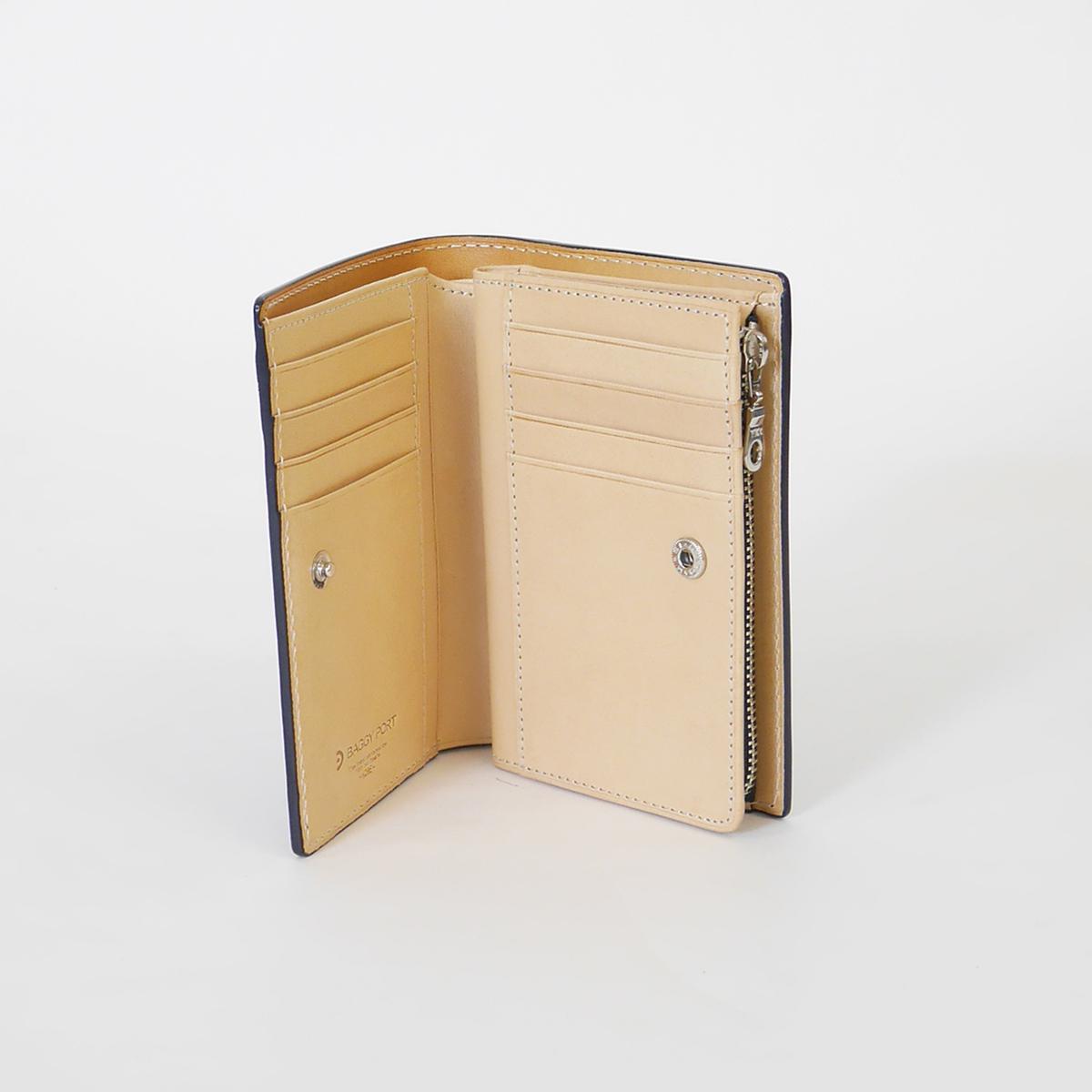 藍染めレザー ハーフ財布