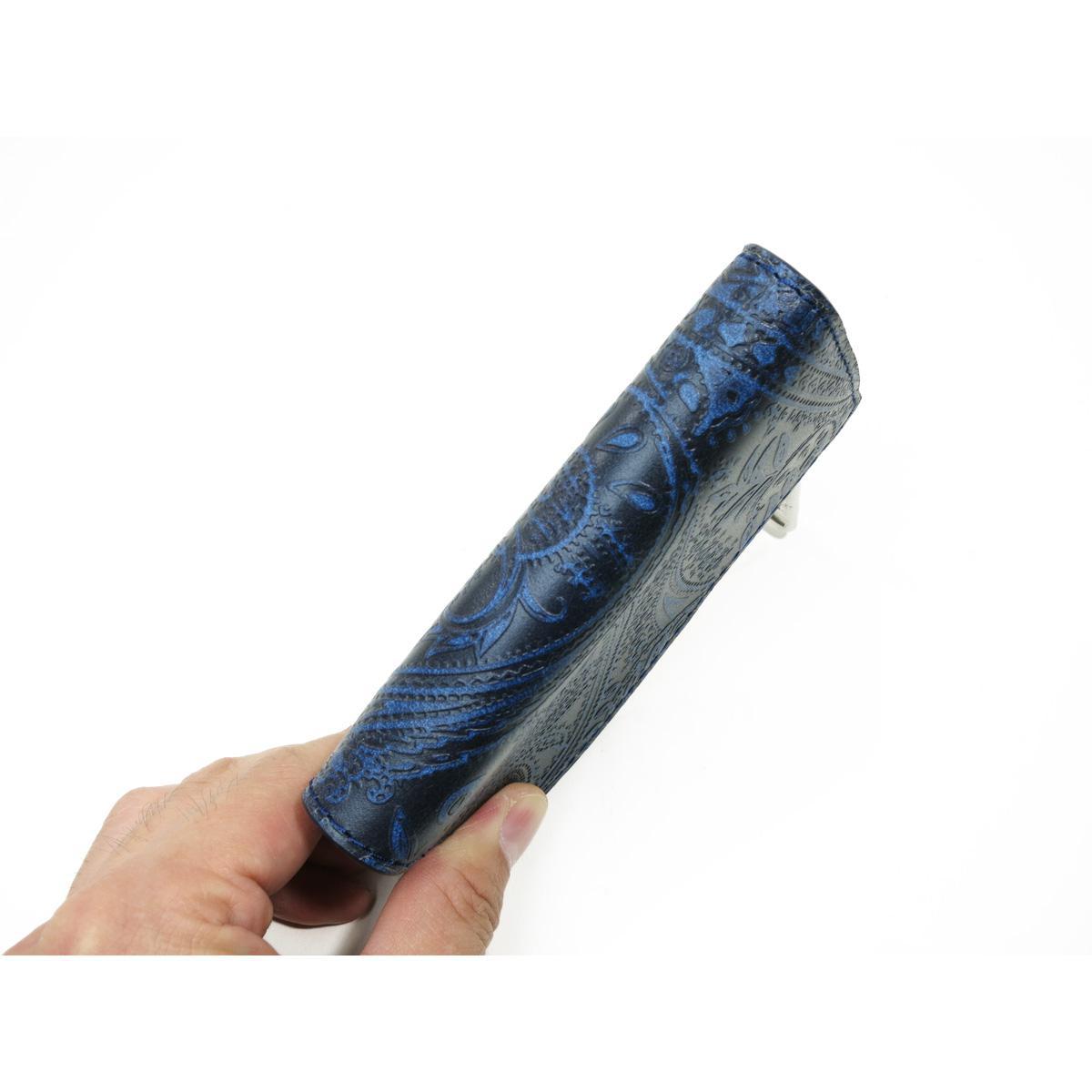藍染レザー　ペイズリー　キーケース