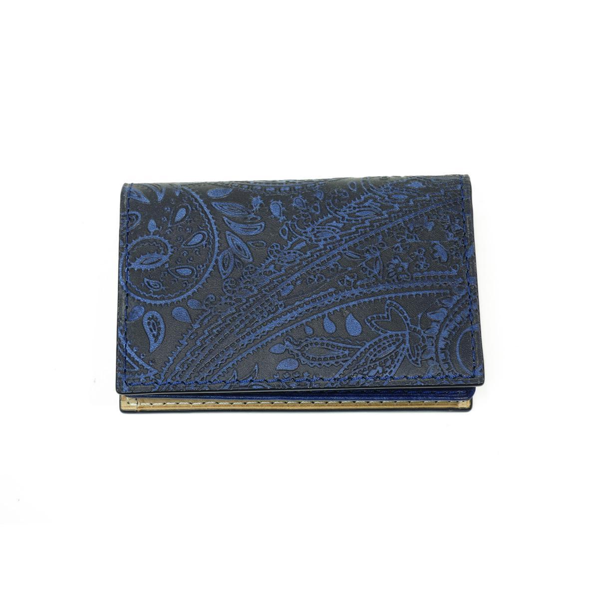 藍染レザー　ペイズリー　カードケース