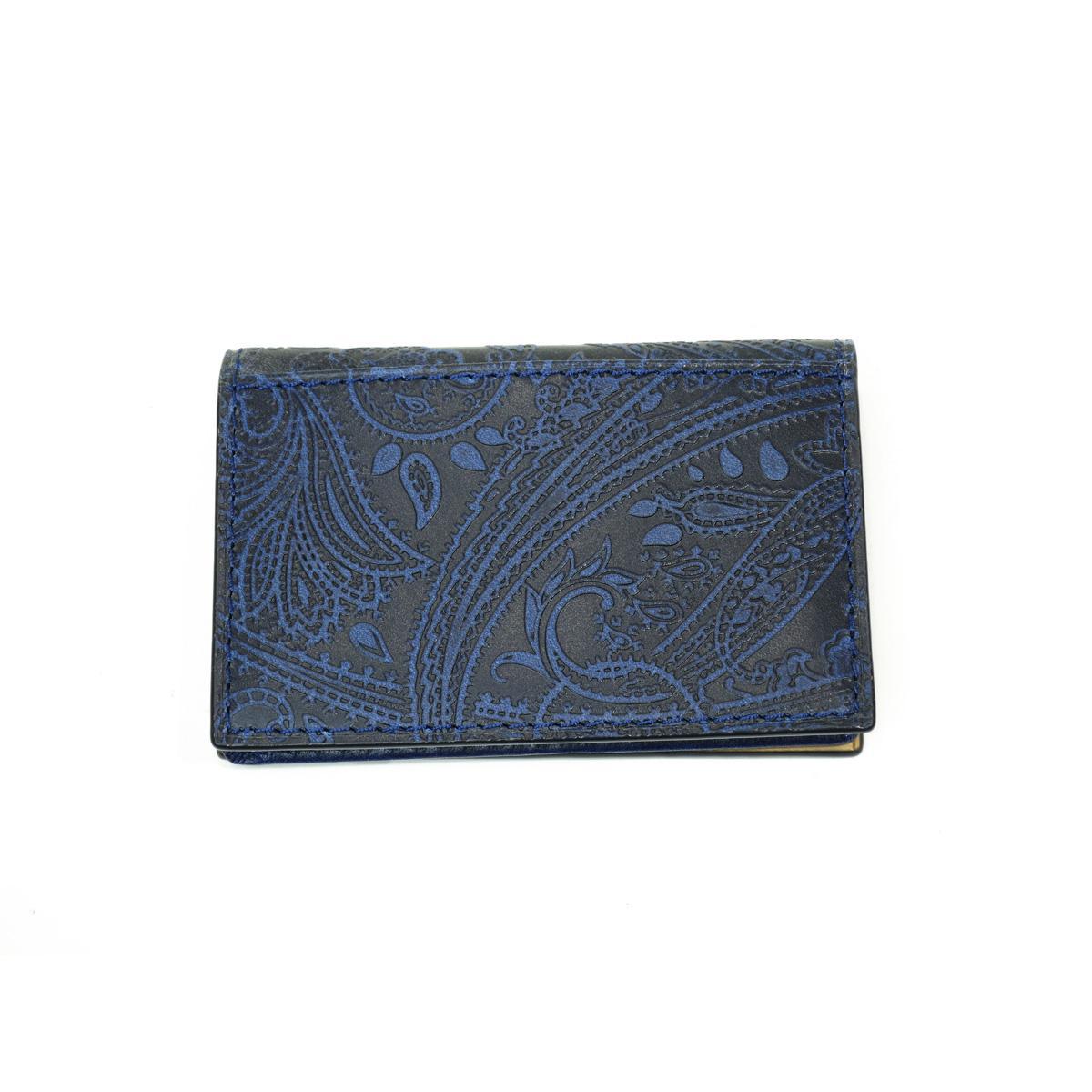 藍染レザー　ペイズリー　カードケース