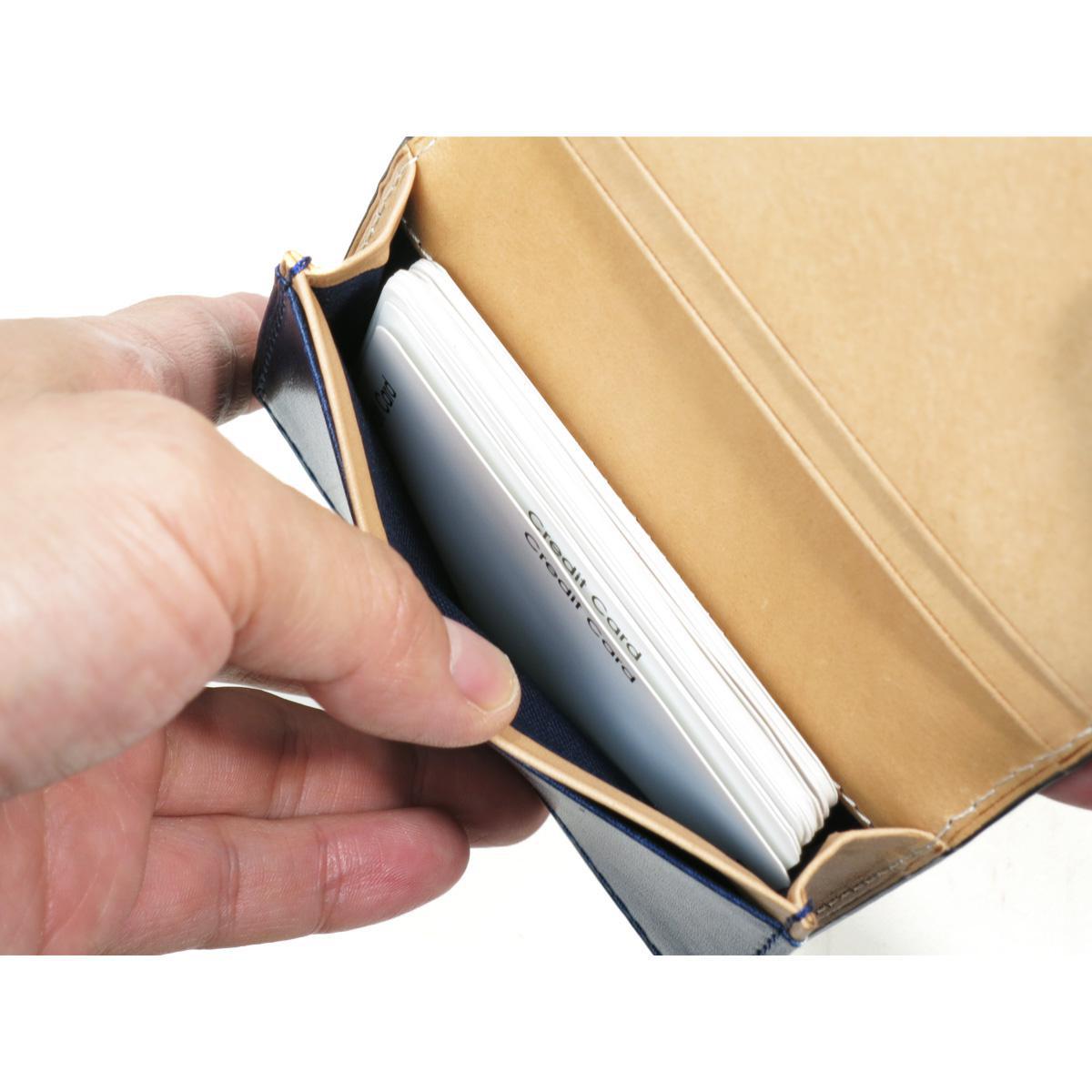 藍染レザー　ペイズリー　カードケース