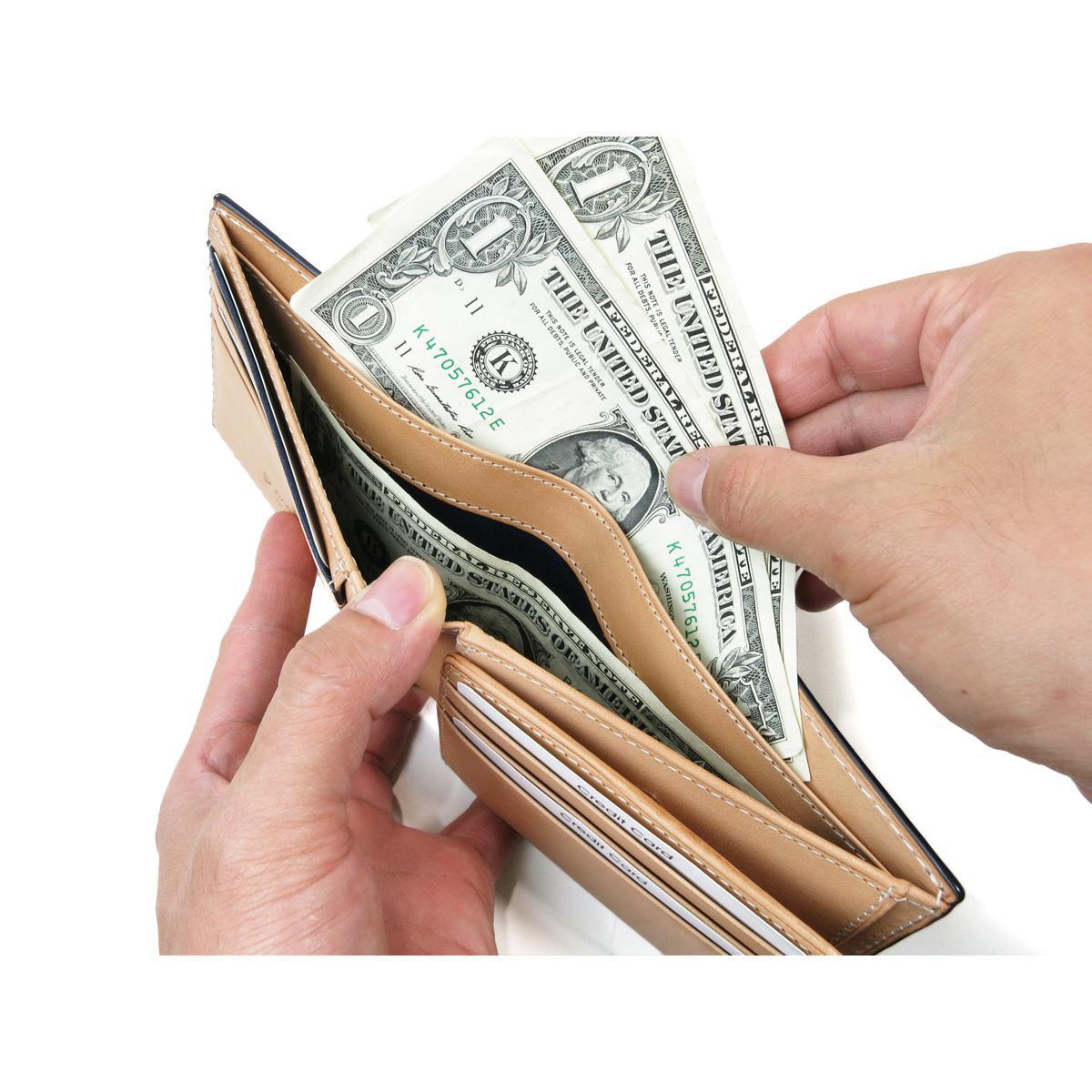 藍染レザー　ペイズリー　札入れ