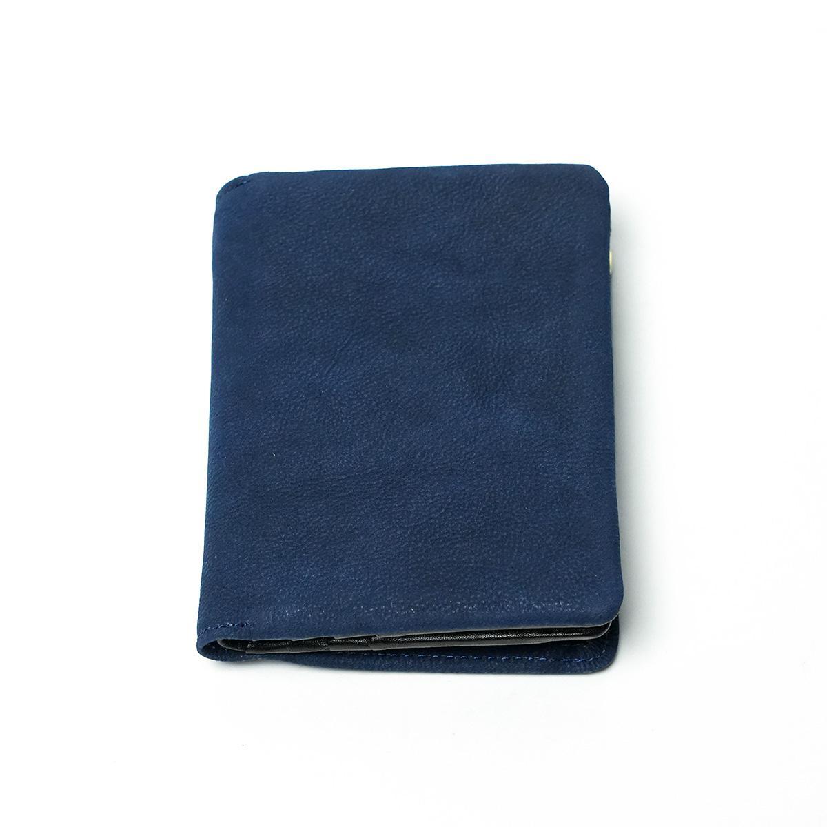 藍染め ヌバック コンパクトハーフ財布