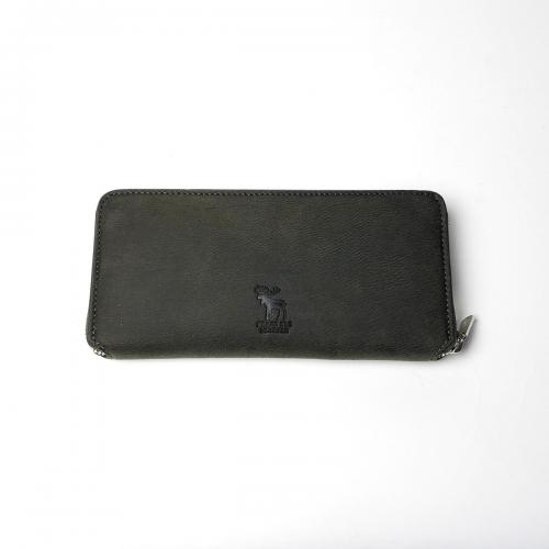 WAXED ELK Leather ラウンドファスナー 長財布