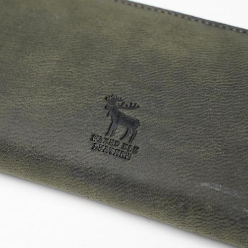 WAXED ELK Leather ラウンドファスナー 長財布