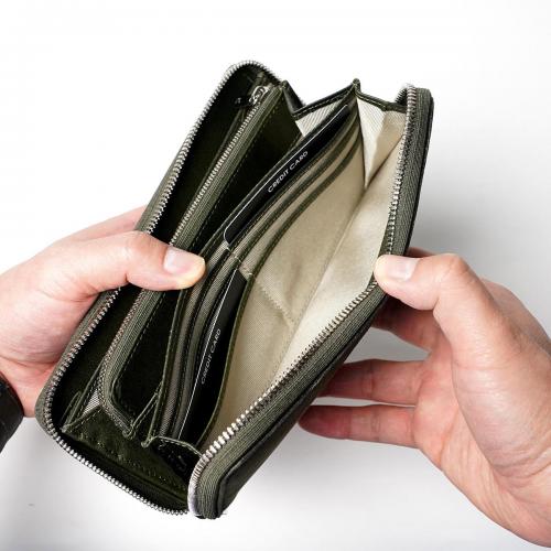 WAXED ELK Leather ラウンドファスナー 長財布