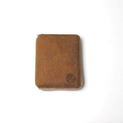 WAXED ELK Leather ラウンドファスナー ミドルウォレット